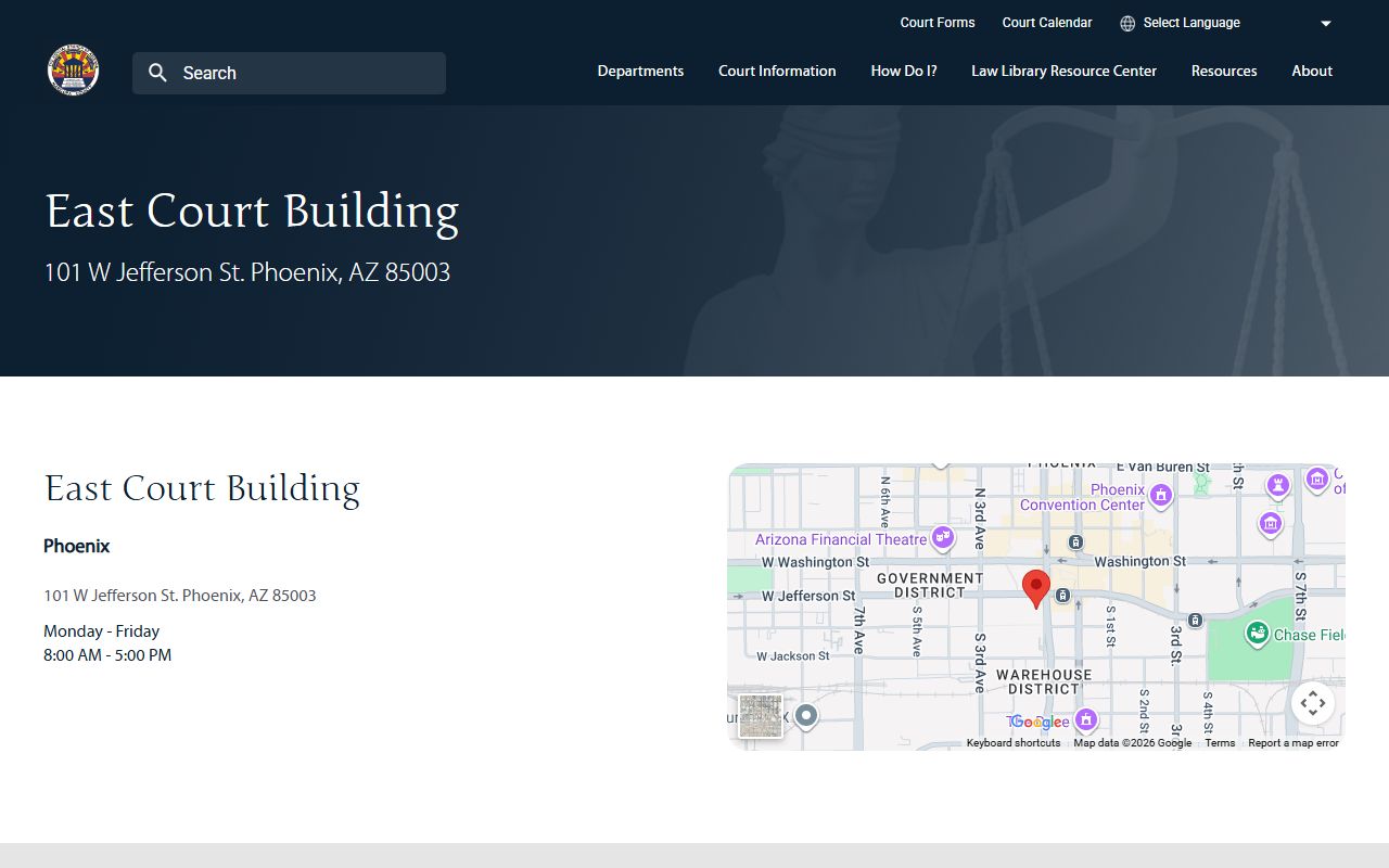 Maricopa County Superior Court records East Court Building page for civil and probate