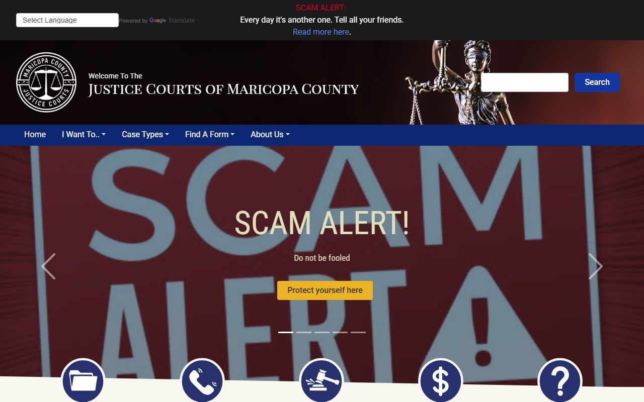 Maricopa County Justice Court records portal for all 26 precincts