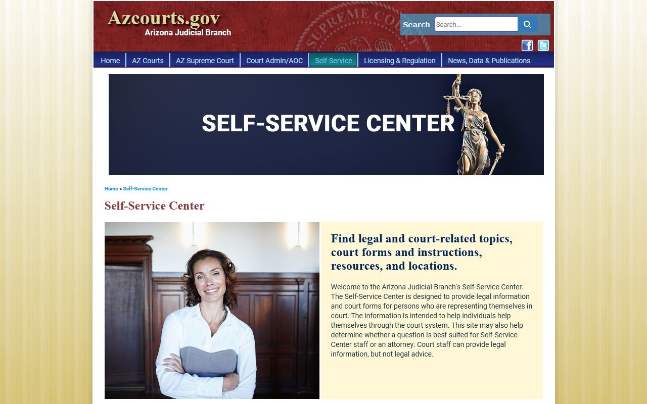 Maricopa County court records self-help resource at the Arizona Courts Self-Service Center